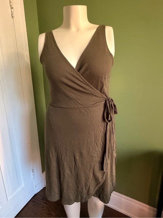 George Dresses & Skirts - Sleeveless  Wrap Dress in Olive green Brown medium